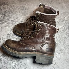 Vintage Sketchers Brown Leather Boots Chunky Y2K Style Size 6.5 Women’s