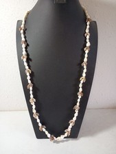 VTG 35" Natural Shell Beaded Necklace 35" Long