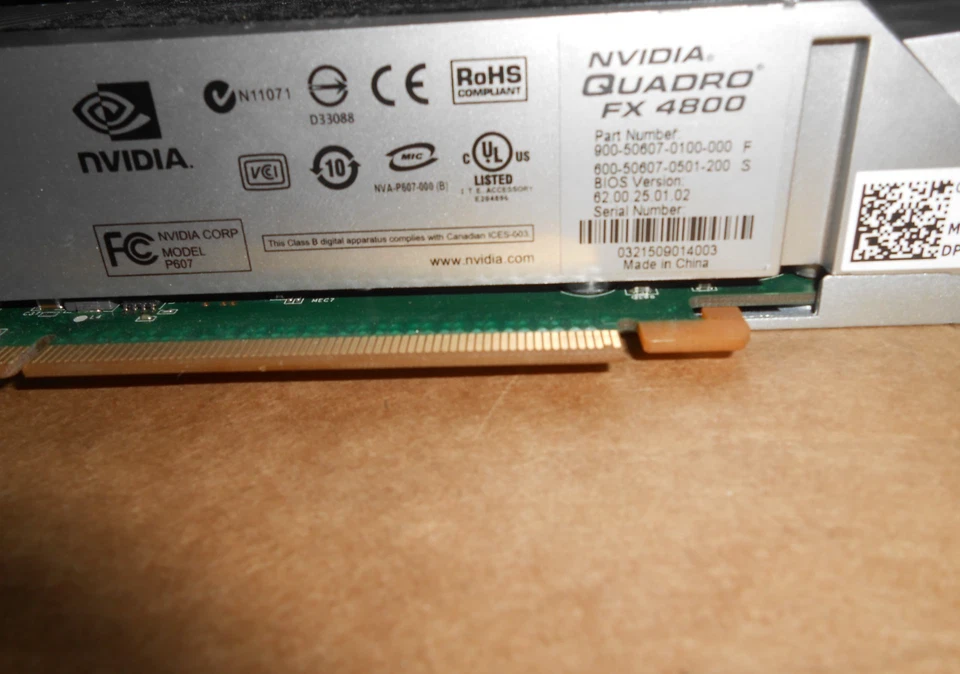 NVIDIA Quadro FX 4800 Video Card 1.5GB DDR3 PCIe DVI Dual Display Port 0Y451H - Image 4 of 4