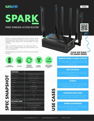 Katalyst Spark K500a 5G Cellular Router Dual Band Wi-Fi 6 Gigabit Router New
