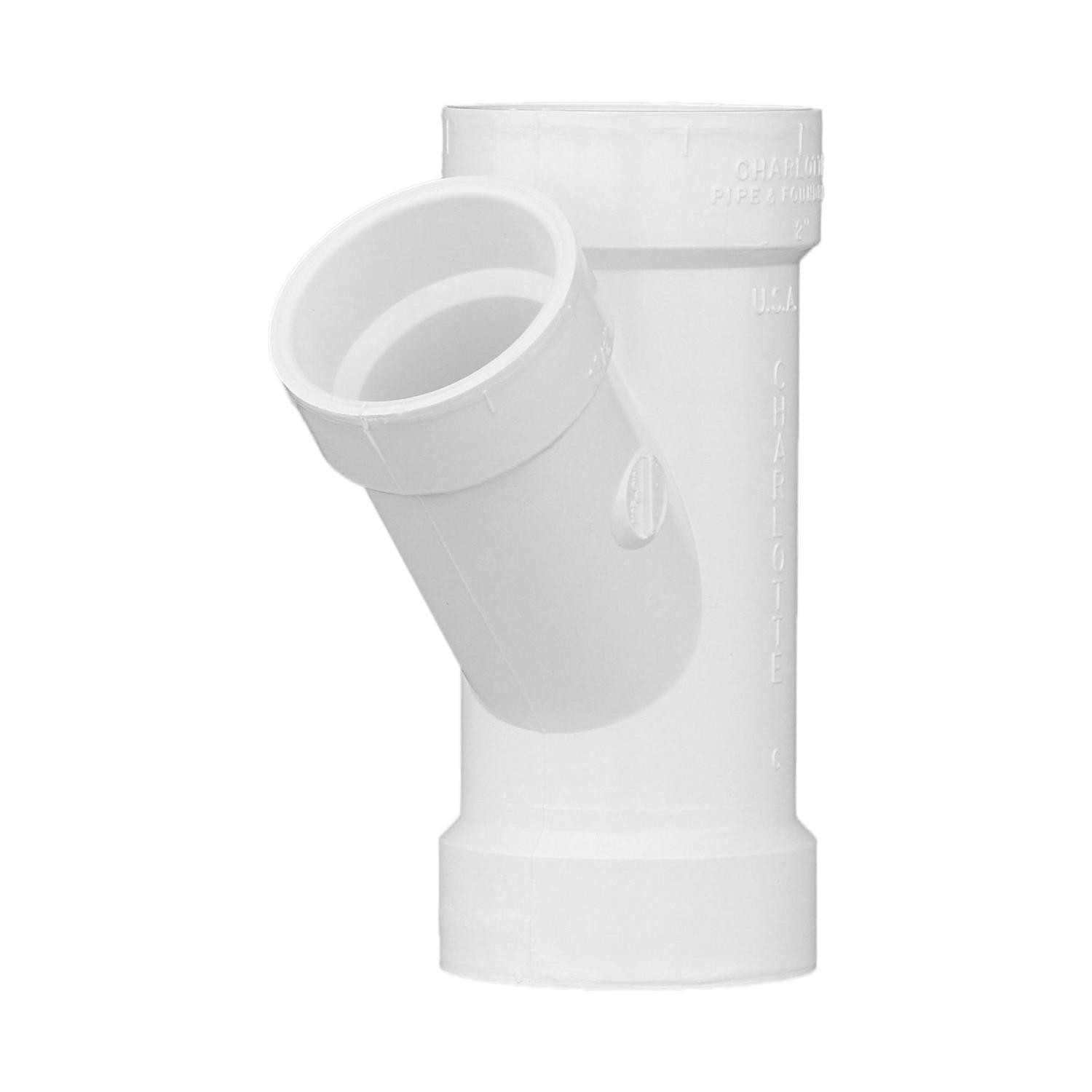 Charlotte Pipe PVC006011000 Schedule 40 PVC Wye 2 x 2 x 1-1/2 Hub Dia. in.