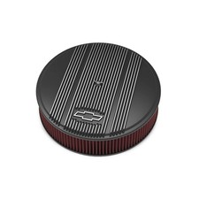 Purificador de aire Holley - Serie Vintage GM purificador de aire con licencia - máquina negro satinado