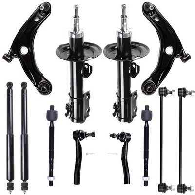 12pcs Suspension Kit Struts Shock Control Arm Ball Joint Stab Link Tie Rod End