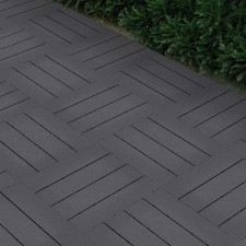 11pcss Interlocking Garden Decking Tiles 30x30cm Patio Balcony Floor Terrace