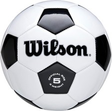 WILSON Traditional Soccer Balls Size 5, Black/White