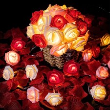3M 20LEDs Rose Flower Fairy String Lights Battery Powered Garland Party Decor