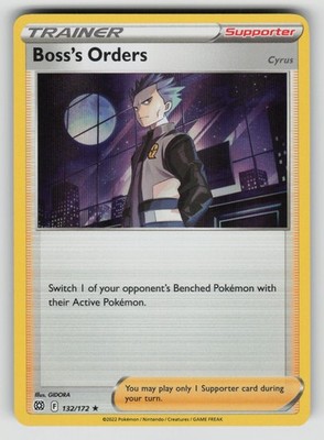 Boss's Orders 132/172 Holo Rare Brilliant Stars Pokemon Holo Near Mint
