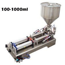 100-1000ml Paste Liquid Filling Machine 2 Nozzles Piston Filler Bottle Pack Seal