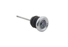Chrome Shorty Style Oil Tank Dipstick with Oil Temperature Gauge - Black Gauge