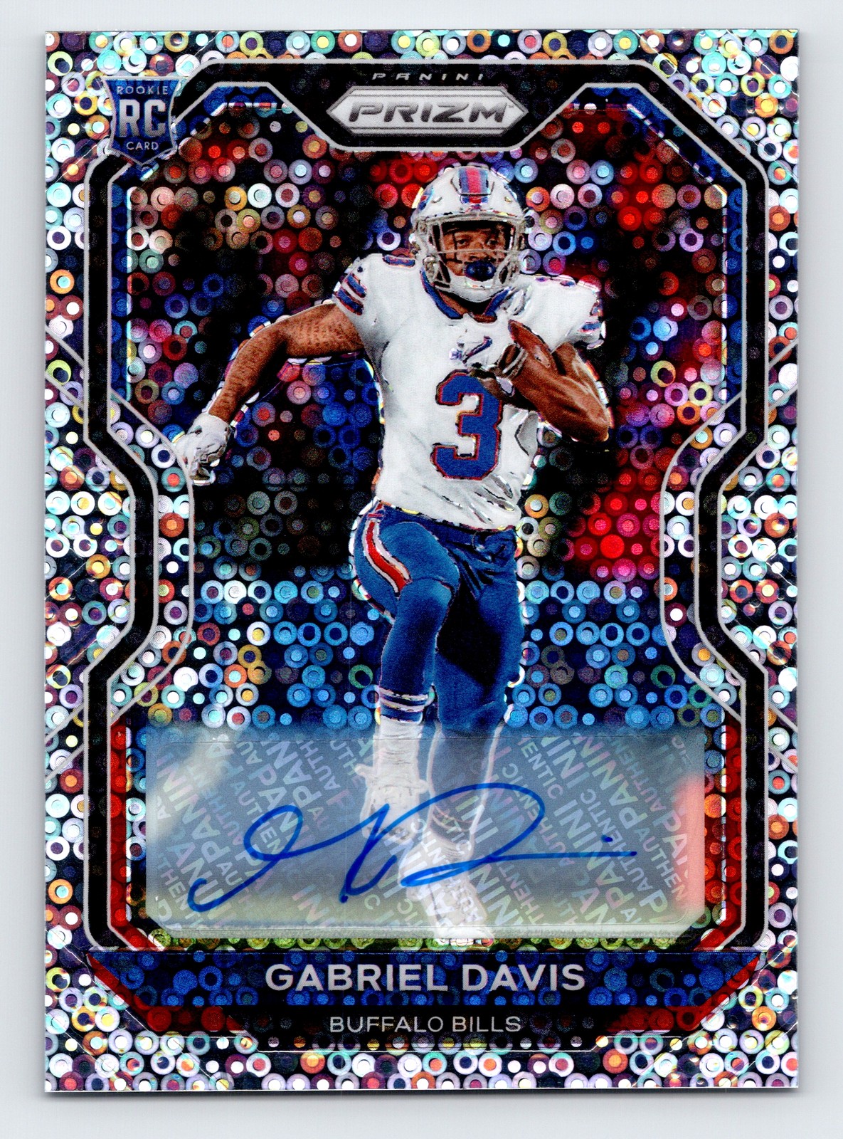 2020 Panini Prizm #312 Gabriel Davis Rookie Autographs Prizm No Huddle Rookie