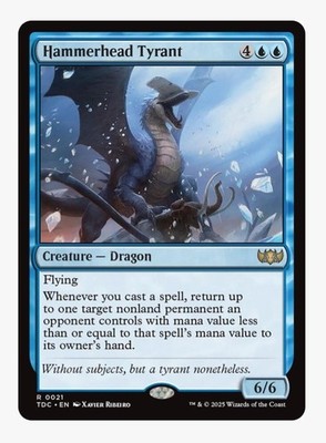 Hammerhead Tyrant | MTG TDC | Blue Dragon Flying Bounce EDH Commander Rare | NM