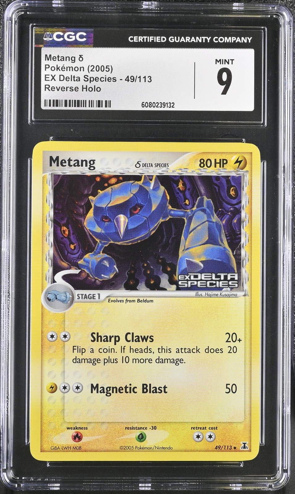 CGC 9 MINT Metang 2005 EX Delta Species 49/113 Reverse Holo Stamped Pokemon Card