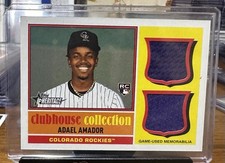 ADAEL AMADOR 2025 Topps Heritage RC Clubhouse Collection Dual Relics JERSEY 🔥