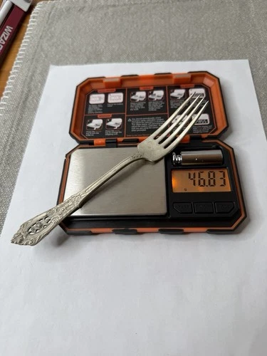 Rose Point by Wallace Sterling Silver individual Luncheon Fork 7" 46.83 Grams