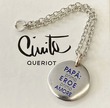 Queriot Civita Dodo Moneta Oro Rosa Argento Papà Primo Eroe Portachiavi Original
