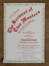 1987 'The Servant of Two Masters' by Carlo Goldoni Dublin theatre poster