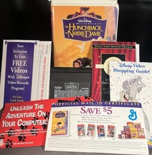 The Hunchback of Notre Dame VHS w Inserts Stamp, 1997 - Free Shipping