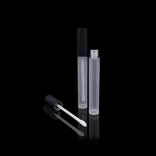 Lip Gloss Tubes – Lot Size, Bulk Case 336 pc - Matte Black Cap, Frosted Bottle 
