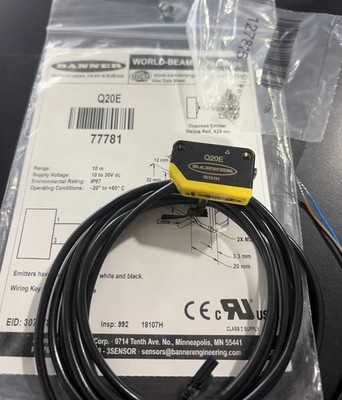 Banner Engineering Q20E Photoelectric Switch Sensor  77781 *NEW*