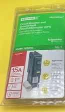 New ORIGINAL Circuit Breaker Homeline Square D HOM115GFI 15 Amp 1 Pole GFCI
