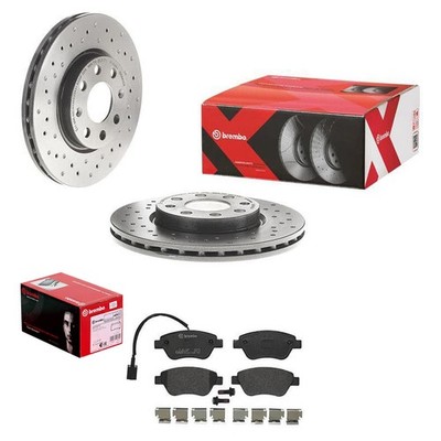 brembo XTRA BREMSSCHEIBEN + BELÄGE VORNE passend für FIAT GRANDE PUNTO EVO 199