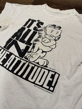 Vintage 1978 Garfield It s All In The Attitude Graphic Tee Shirt White Large