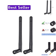 Dual Band WiFi 2.4GHz 5GHz 5.8GHz 3dBi MIMO RP-SMA Male Bluetooth Antenna 2-P...