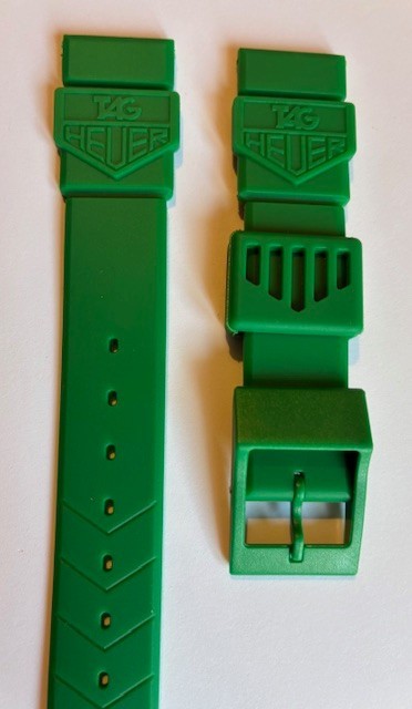 TAG Heuer Formula 1 Green Rubber Strap 18mm – For 90s F1 Midsize
