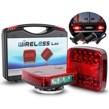 2X Wireless Trailer Lights Magnetic LED Tow Light Turn Signal Brake Reverse Stop