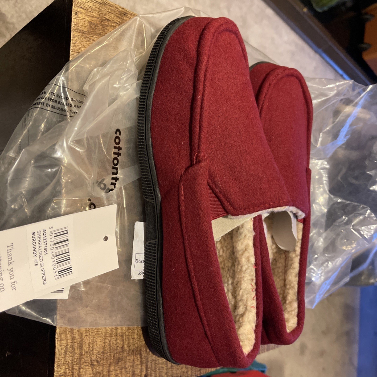 SAOLA MOCASSINO MOCASSINO UOMO COTONE COMMERCIANTI SUOLA RIGIDA PANTOFOLE FODERATE COTONE TAGLIA 7 8