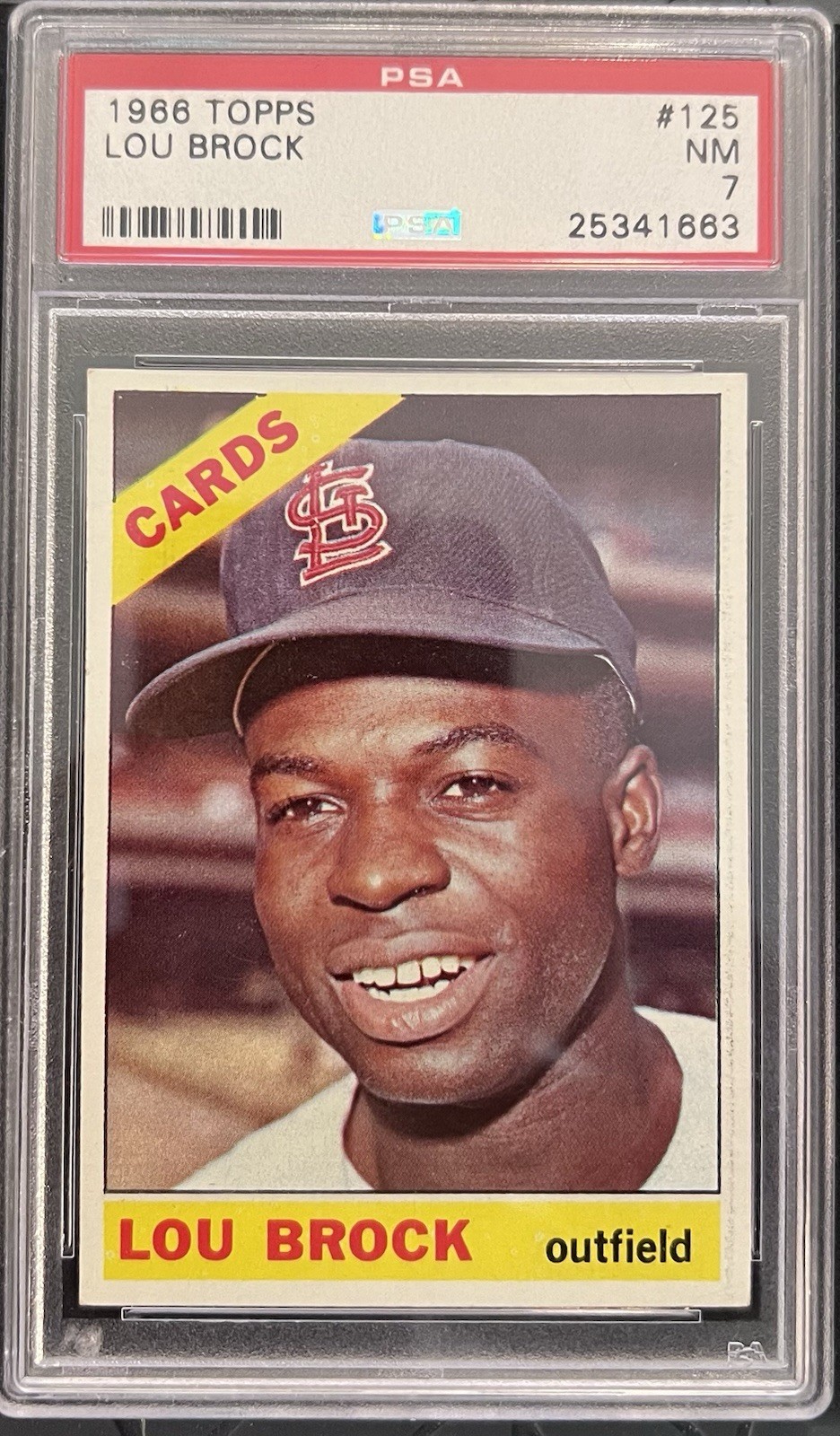 1966 Topps Lou Brock #125 PSA 7 NM St. Louis Cardinals HOF ~ Vintage 👀