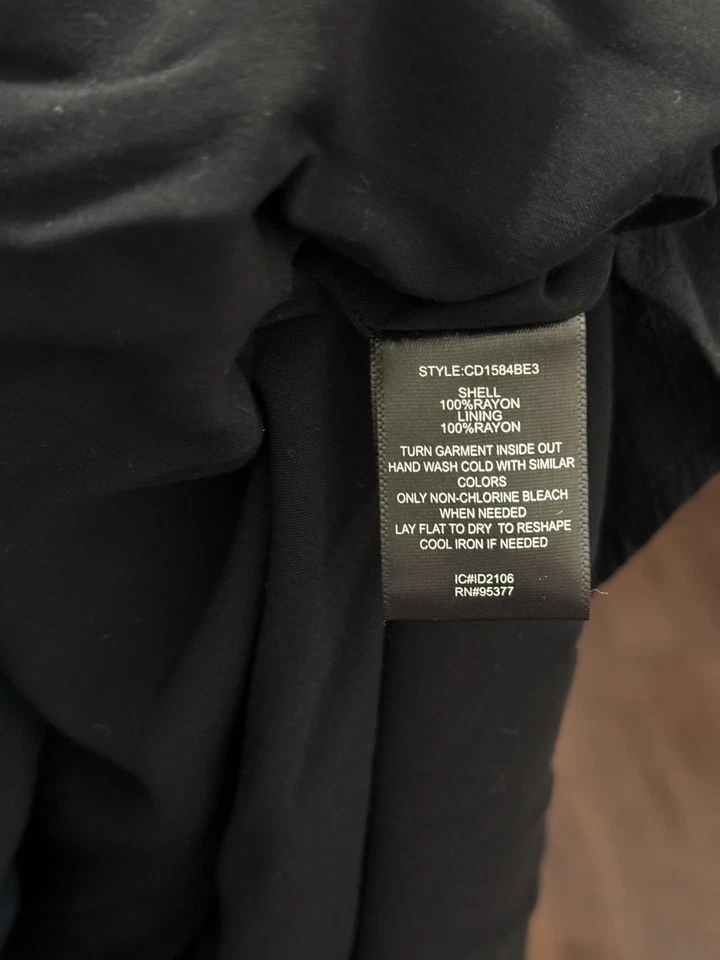 Vestido para mujer Sanctuary negro mezcla de algodón manga burbuja talla pequeña S Foto 3 de 4