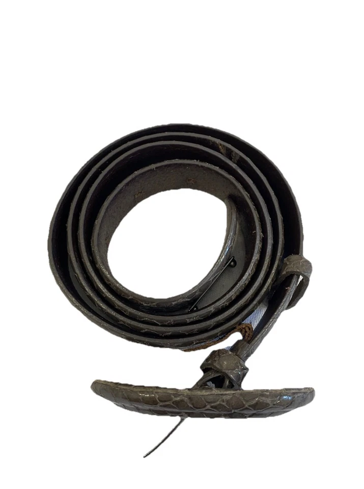 Пояс AS# Max Mara размер S змеиная кожа тисненая кожа серая серебристая пряжка - Изображение 4 из 4