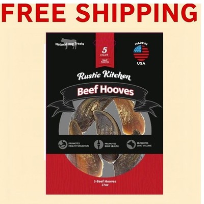 NEW Rustic Kitchen USA Beef Hooves Dog Bones 5 count NATURAL CHEWS TREAT 1O OZ