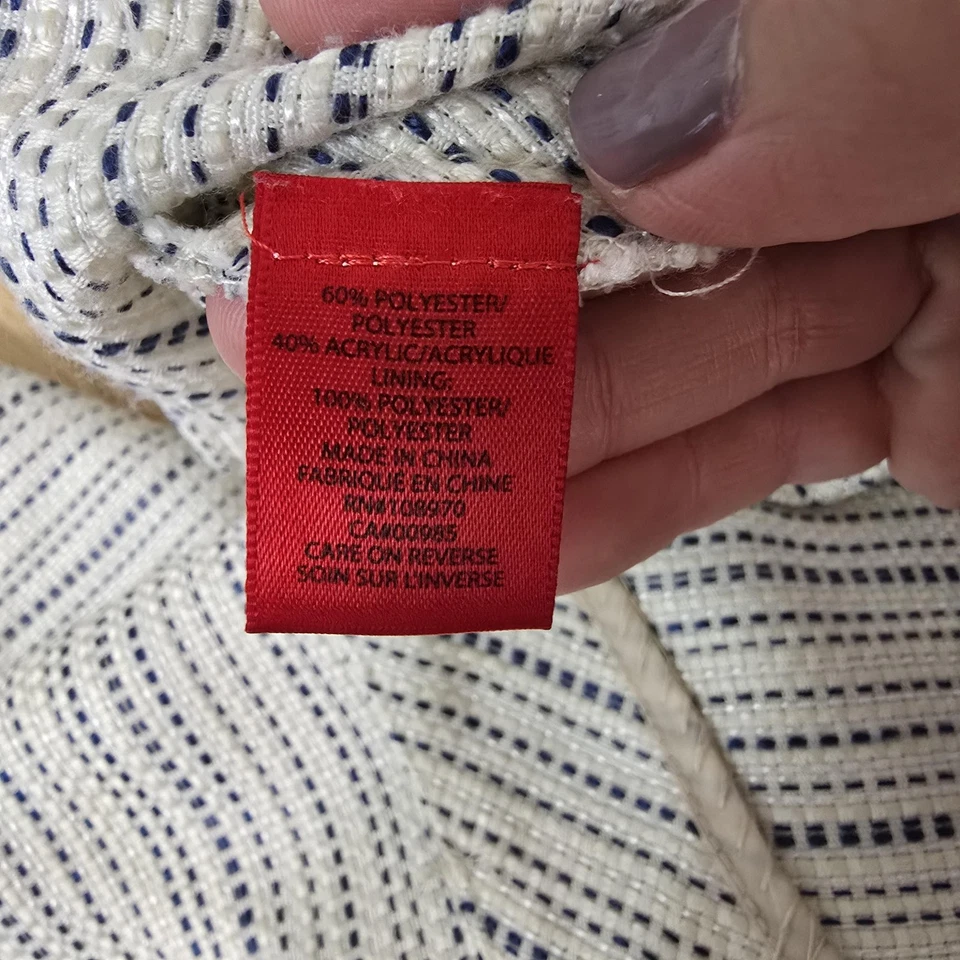 Vestido Z Spoke Zac Posen para mujer talla 2 blanco azul calce acampanado sin mangas cuello en V Foto 4 de 4