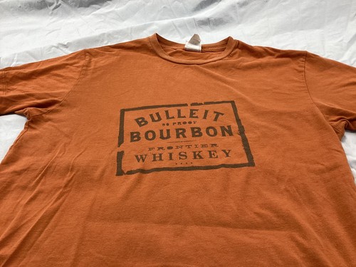 Bulleit Bourbon Shirt Mens Medium Burnt Orange Frontier Whiskey