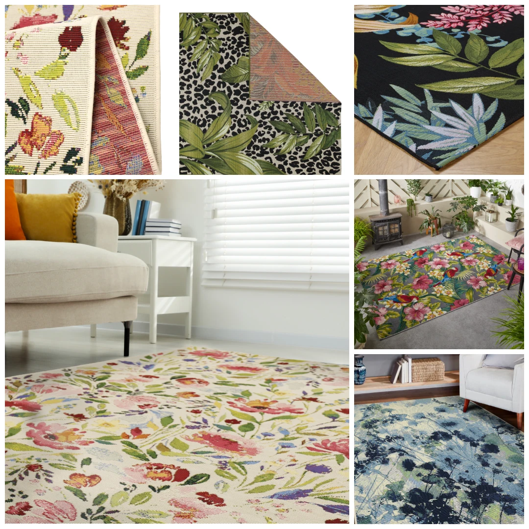 LARGE COLORFUL INDOOR OUTDOOR RUG FLAT WEAVE PATIO GARDEN MAT DECK
