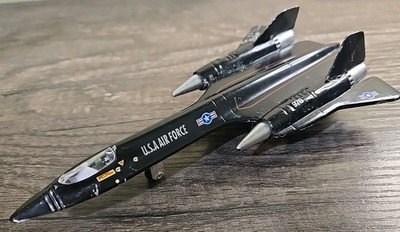 Black Air Force SR-71A Blackbird Die Cast Jet Plane Toy w.Pull Back Action 8''