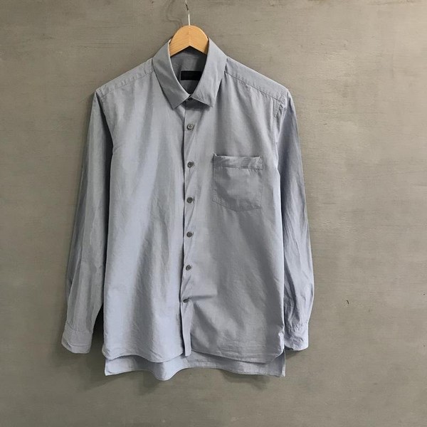 Men Lanvin Shirt Blue Cotton 38 / M / 46
