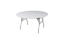 5' Round Kwik-Covers are a lightweight, elastic fitted vinyl table cover with sp