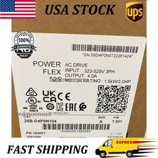 New Sealed Allen Bradley 25B-D4P0N104 /A Powerflex 525 AC Drive 2HP 25BD4P0N104