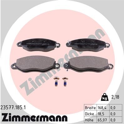 Vorderachse Zimmermann 23577.185.1 Bremsbelagsatz, Scheibenbremse FüR Ford-image