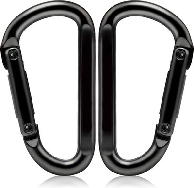 Heavy Duty Carabiner Clips, 860Lbs - 3'' Iron Carabiners for Keys, Gym, Camping, 