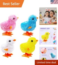 4PCS Chick Plush Wind Up Toys, Novelty Baby Chick Toys - Wind Up Easter for K...