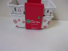 2 Winter Wonder Lane Christmas Trees Snwflakes Mini Loaf Pans