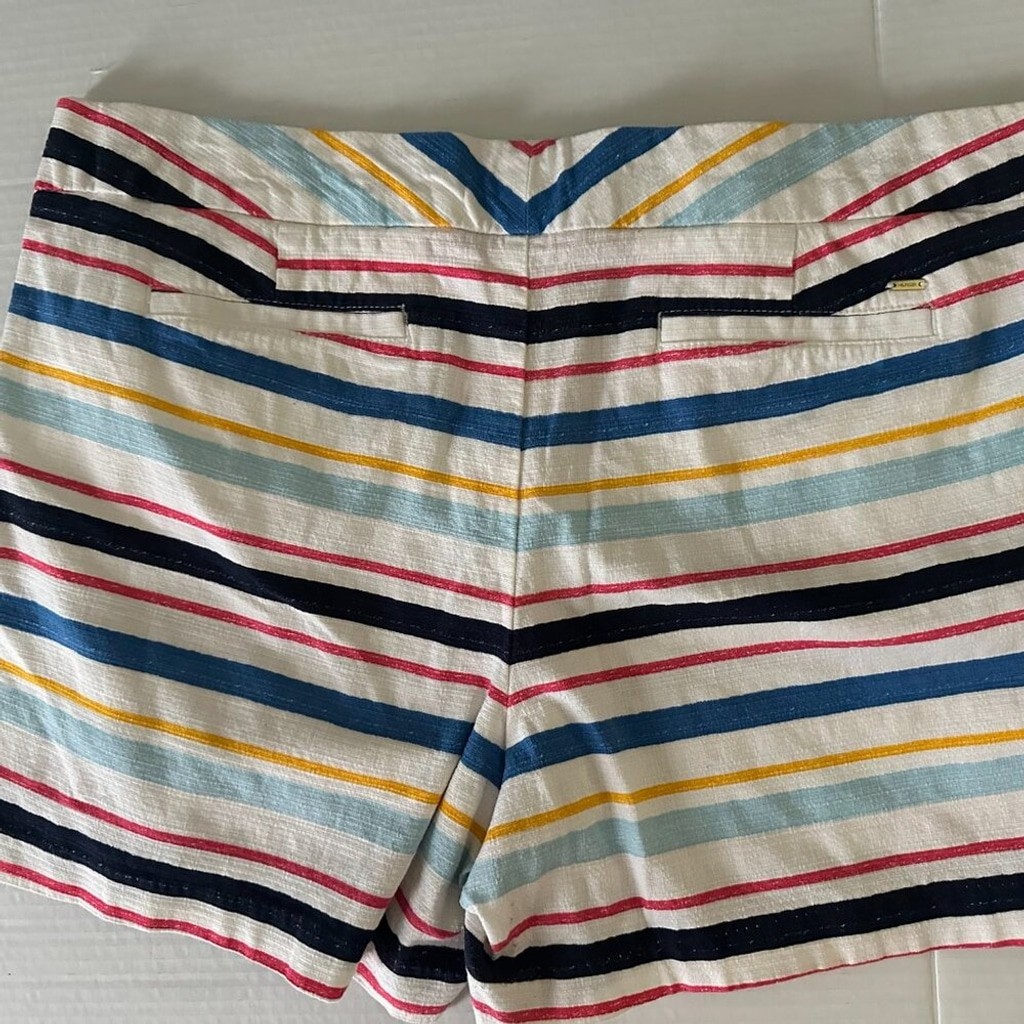 Tommy Hilfiger Women’s Striped Shorts Size 16 Cotton Stretch Nautical Preppy Sum image 3