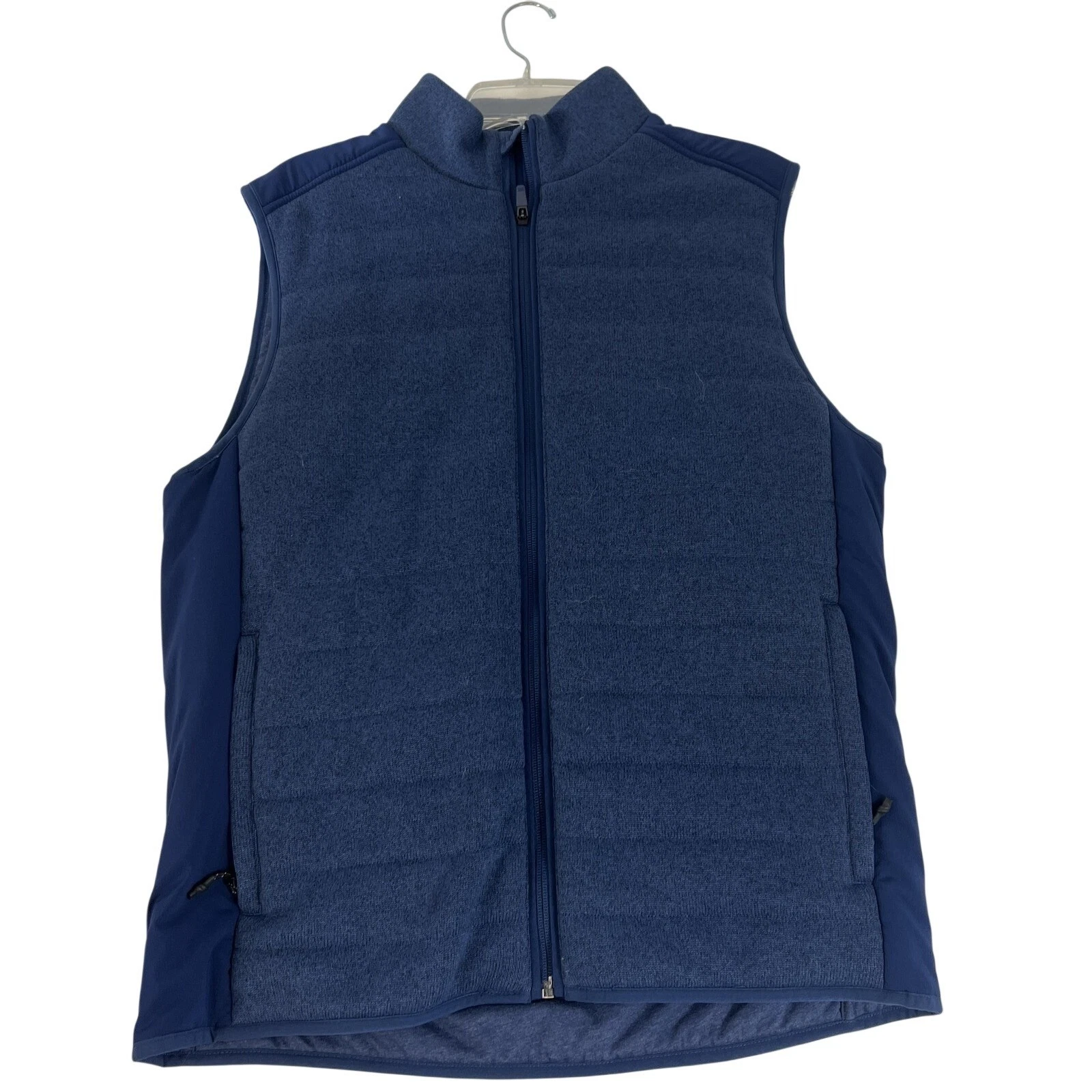 Vineyard Vines Vest Mens Medium Blue Fleece Quilted Full Zip Outdoor 1Q000024