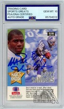 Johnson Sanders Kelly Thomas 1993 Skybox Impact Autograph Card KEL-MAG PSADNA 10