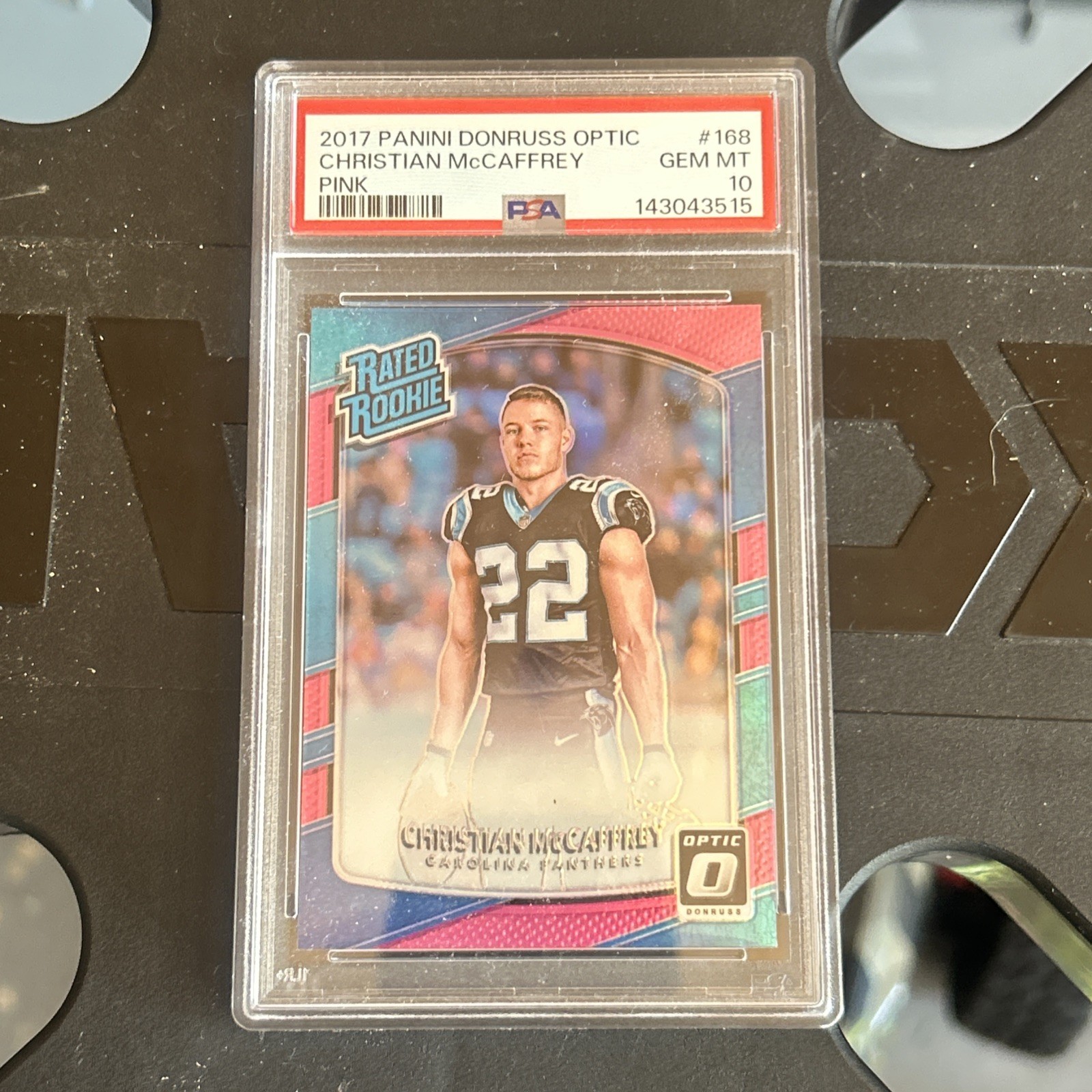 2017 Donruss Optic - Rated Rookie Christian McCaffrey #168 Pink Prizm (RC)