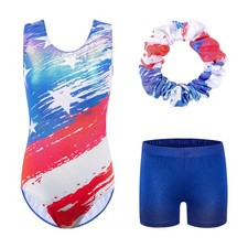 BAOHULU Girls Gymnastics Leotard Shiny Blue Snowflake One Piece Dance Outfit ...